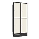 Klädskåp Sonesson Flex, 4 dörrar i 2 skåp, BxD 400x550 mm/skåp, vit/svart