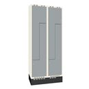 Z-skåp Sonesson, sockel, B 400 mm, 4 dörrar i 2 skåp, grå/vit
