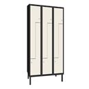 Z-skåp Sonesson, benstativ, B 300 mm, 6 dörrar i 3 skåp, vit/svart