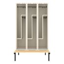 Z-skåp Sonesson, bänkstativ, B 400 mm, 6 dörrar i 3 skåp, vit/svart