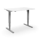 Höj och sänkbart skrivbord  Atlanta, rak, LxB1200x600 mm vit/silver