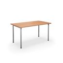 Bord DUO-C, rak skiva, LxB 1400x800 mm, bok/silver