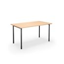 Bord DUO-C, rak skiva, LxB 1400x800 mm, björk/svart