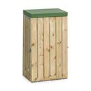 Soptunna med träpanel, utan inkasthål, 125 l