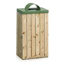 Soptunna med träpanel, med inkasthål, 125 l