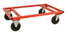 Pallvagn Låg, för EUR pall, nylonhjul, röd