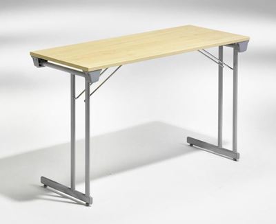 Utbildningsbord Hatty, fällbart, 1200x500 mm, björk/silver