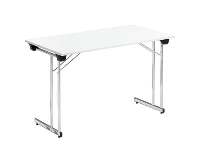 Utbildningsbord Hatty, 1200x600 mm, vit/krom