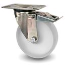 Industrihjul av nylon med glidlager Ø 200x50 mm, länkhjul med broms, max 300 kg