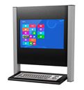 Datorpulpet Flex med touchskärm/tangentbord, väggmodell, svart/silver