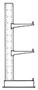 Grenställ Tellus, 2964 mm, enkelsidig för 1000 mm arm