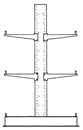 Grenställ Tellus, 2432 mm, dubbelsidig för 600 mm arm