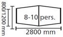 Konferensbord Grande, 2800x1200 mm, svart/vit