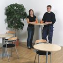 Barbord med pelarstativ, Ø 900 mm, höjd 1100 mm, svart/boklaminat