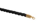 Avspärrningsrep Alman, flätad L 1500 mm, mässingsbeslag/svart