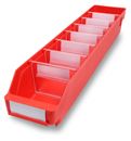 Lagerlåda Stemo 600x120x95 mm, 30-pack, röd