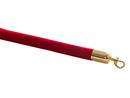 Avspärrningsrep Alman, sammet, L 1500 mm, mässingsbeslag/vinröd