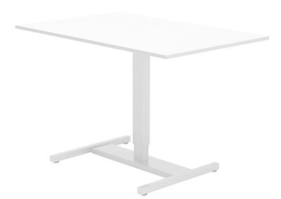 Höj och sänkbart skrivbord med 1-pelarstativ 1000x600 mm. Vit/vit