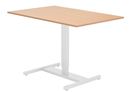 Höj och sänkbart skrivbord med 1-pelarstativ 1200x800 mm. Bok/vit