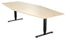 Konferensbord Grande, 5600x1200 mm, rektangulärt björk/svart