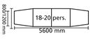 Konferensbord Grande, 5600x1200 mm, svart/svart