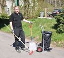 Sopsäcksvagn på hjul, 125 liter, luftgummihjul
