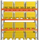 Pallställ Space grundsektion, B1100xH3500 mm för 12 pallar, 750 kg/pall, max 9000 kg/sektion