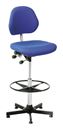 Arbetsstol AEGA, hög, tygklädd, blå