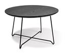 Soffbord Linnea, stabilt metallunderrede, diameter 700 mm, svart/svart