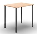 Bord DUO-C, rak skiva, LxB 800x600 mm, björk/svart