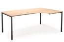 Hörnskrivbord DUO-C, höger, LxB 1800x1200 mm, björk/svart
