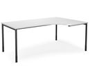 Hörnskrivbord DUO-C, höger, LxB 1800x1200 mm, vit/svart