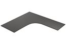 Skrivbordsskiva 3-pelare, höger, LxB 1800x2000 mm, mörkgrå