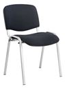 Konferensstol Fiesta, med stoppad rygg, svart/silver, 4 st/fp