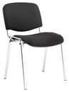 Konferensstol Fiesta, med stoppad rygg, svart/krom, 4 st/fp