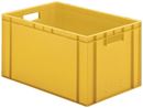 Plastback Teff med tät sida och botten, LxBxH 600x400x320 mm, gul, 5-pack