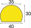 Ytskydd, 40x30 mmx1 m, cirkulär, gul/svart