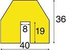 Kantskydd, 41x36 mmx1 m, trapets, gul/svart
