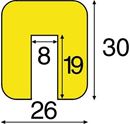 Kantskydd, 26x30 mmx1 m, kvadrat, gul/svart