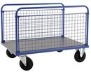 Plattformsvagn Uvan, nät, LxBxH 1200x800x900 mm, blå, 2 gavlar långsidan