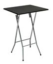 Fällbart ståbord, LxB 700x700 mm, svart skiva
