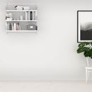 Hyllsystem ELFA vägghylla, låg grund, plåt, BxHxD 940x988x325 mm