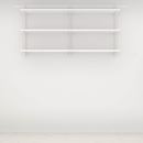 Hyllsystem ELFA vägghylla, låg grund, vit laminat, BxHxD 940x988x325 mm