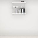 Hyllsystem ELFA vägghylla, låg grund, vit laminat, BxHxD 940x988x325 mm