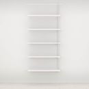 Hyllsystem ELFA vägghylla, hög utbyggnad, vit laminat, BxHxD 940x2140x325 mm