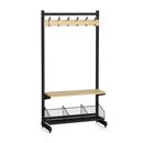 Klädfack Savalen, enkelsidig, B 900 mm, svart, modell B, grund