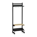 Klädfack Savalen, enkelsidig, B 600 mm, svart, modell D, grund