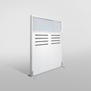 Skärmvägg Silence, med glasöverdel, 800x1500 mm, tyg-glas/ tyg-glas, ljusgrå, björk