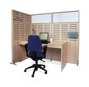 Skärmvägg Silence, 1000x1500 mm, med glasöverdel, trä/trä, björk