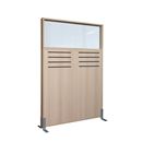 Skärmvägg Silence, 1200x1500 mm, med glasöverdel, trä/trä, björk